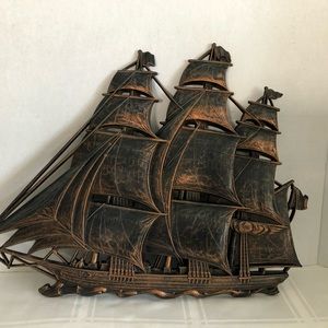 Vintage 16” Coppercraft Guild Syroco Clipper Ship Wall Hanging #4261 Nautical